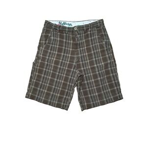 Hollister Men's Brown Plaid Chino Shorts - 28